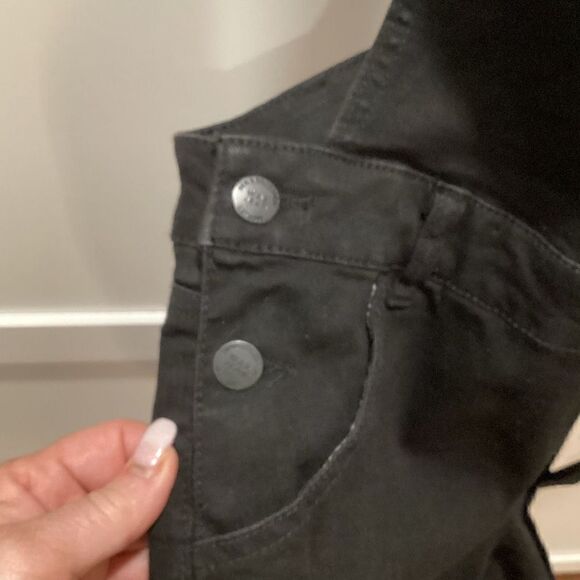 NWT Wax Jeans Shortalls Black Sz 1XL Distressed Stretch - Picture 8 of 12